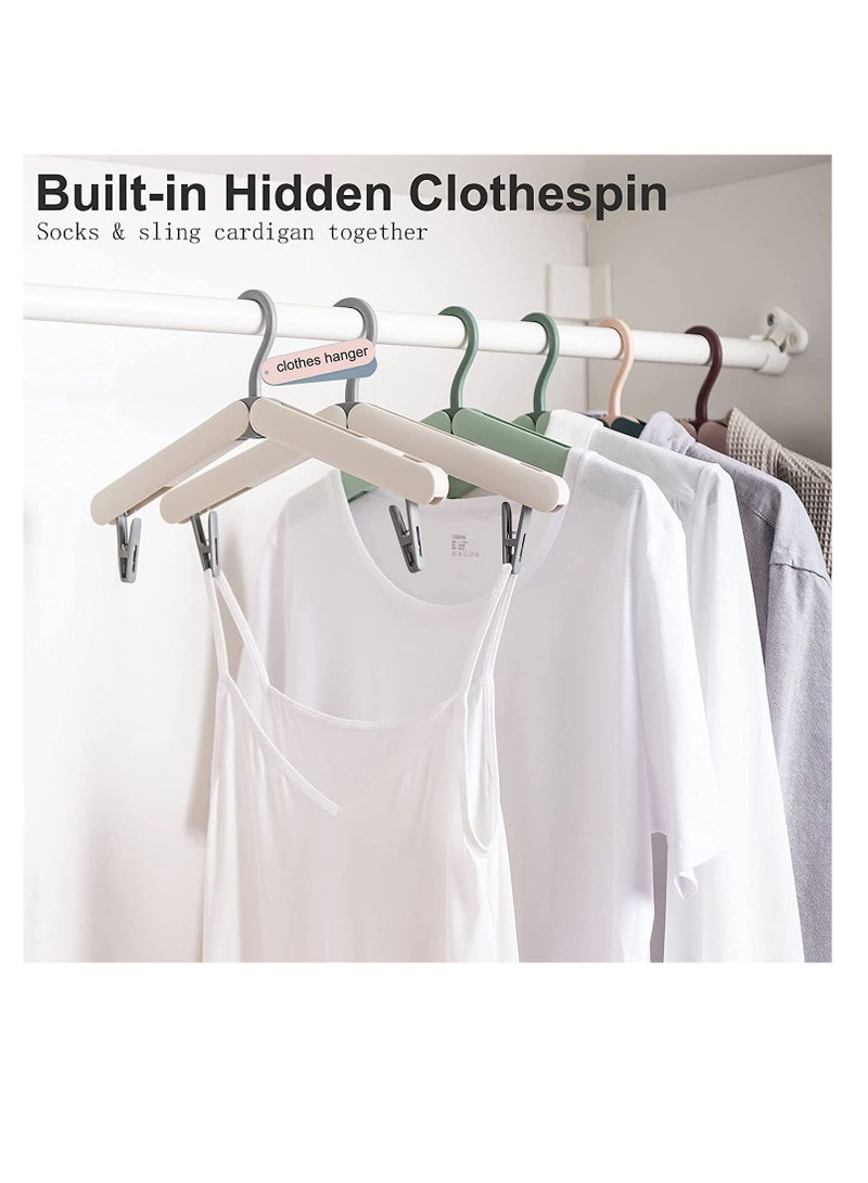 Foldable Coat Hangers Portable Travel Collapsible Hangers with Clips for Clothes and Coats 2 Pcs - Image 2